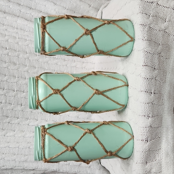 Handmade Sea Foam Knotted Glass Decor Set of 3 - Picture 4 of 7